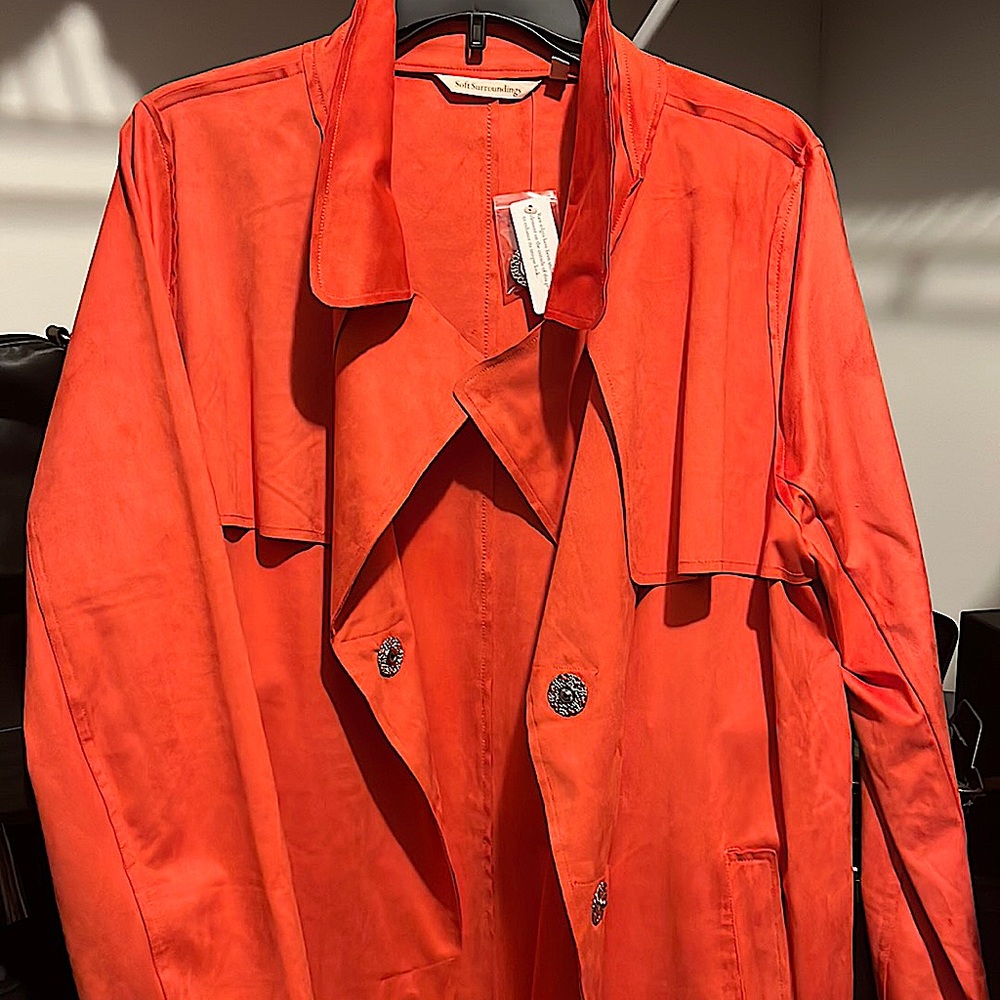 Suede like three quarter length Jacket